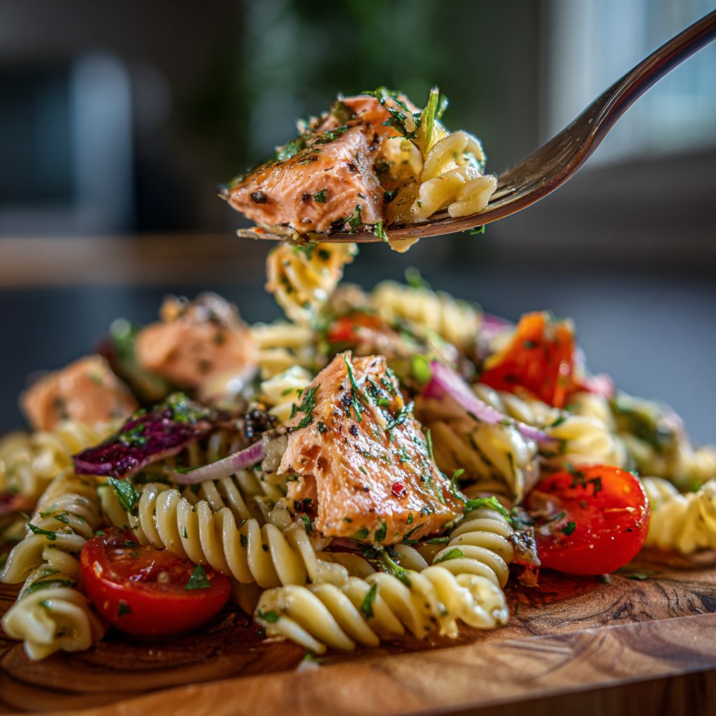 Mediterranean Salmon Pasta Salad