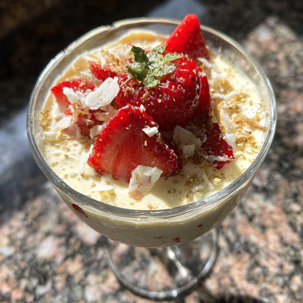 White Chocolate Strawberry Mousse