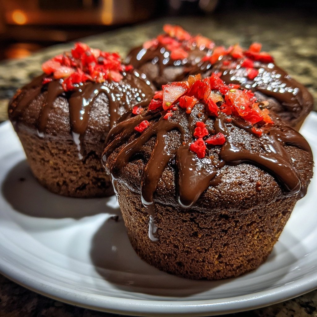 Double Chocolate Strawberry Cupcakes